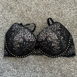Victorias Secret Very Sexy Push-Up Bra, Black Lace 34DD